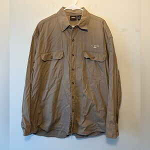 Prairie Mountain Men's Alaska Tan Button Down Long Sleeve Top, Size XL